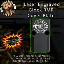 DD214 Alumni -  Laser Engraved RMR Cover Plate for Glock 19 17 23