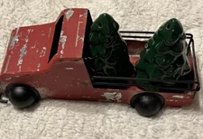 NEW Mud Pie Salt & Pepper Shaker 3-Piece Set Red Truck Christmas Trees Country