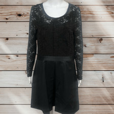 Princess Vera Wang Black Long Sleeve Lace Top Solid Bottom Dress Sz 13 Gothic Wi