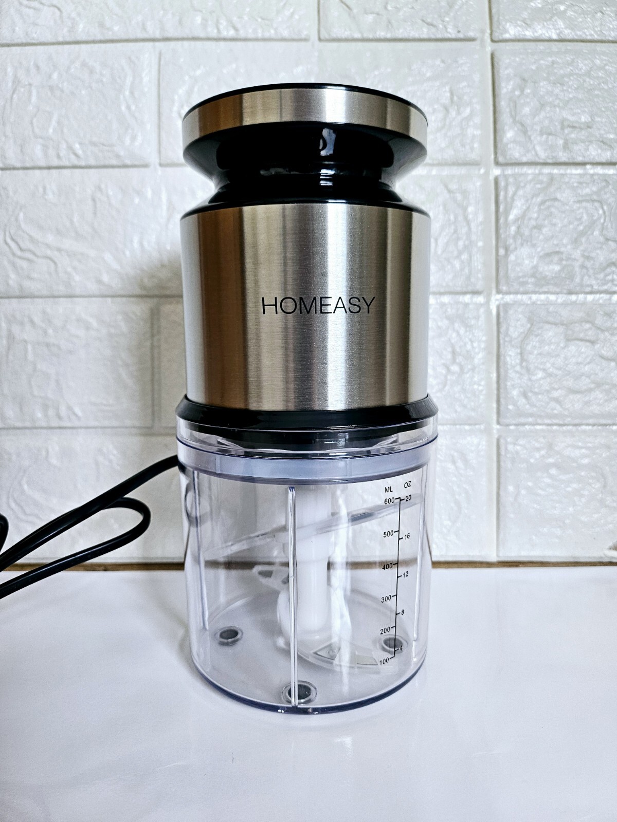 USED Mini Meat Grinder, Homeasy Food Processor Grinder Stainless Steel