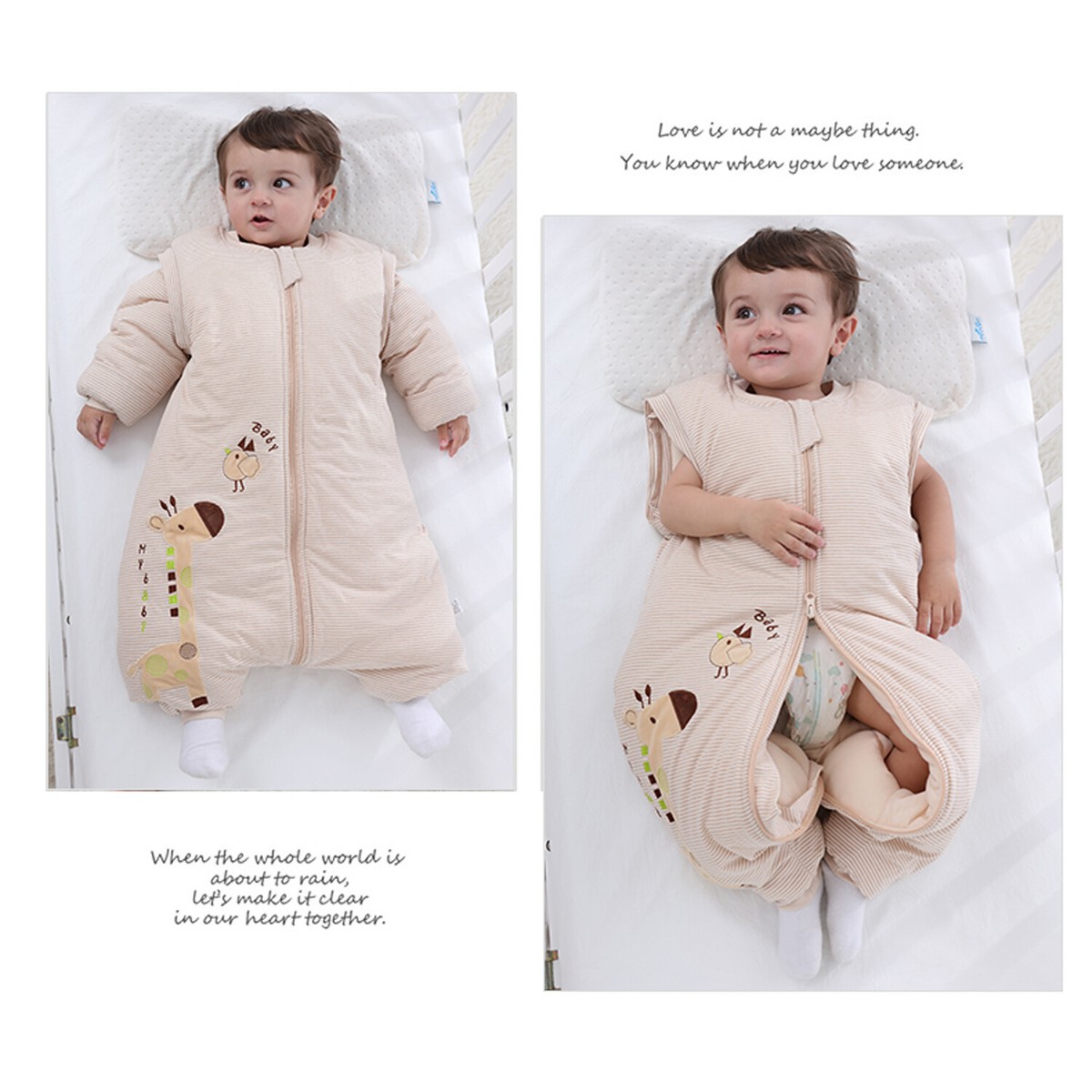 MIKAFEN Baby Schlafsack 3.5 Tog Langarm - Bio-Baumwolle Für Babys 6-14 Monate (68-80cm)