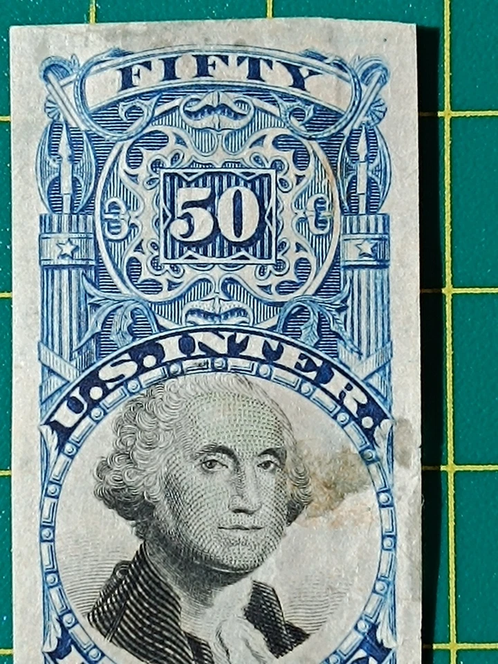 US Stamp 1871, Official Inter Revenue, R13a 10c blue & black, Proof on India, VF - Image 3 of 4