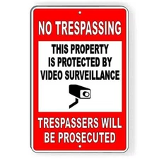 Property Protected By Video Surveillance Warning Security Camera METAL Sign CCTV