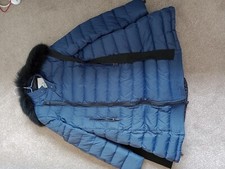 Moncler Size 8/medium Blue Coat For Women