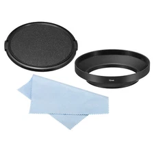 72mm Lens Hood, Wide Angle Matte Surface Hood with Cap and Cleaning Cloth