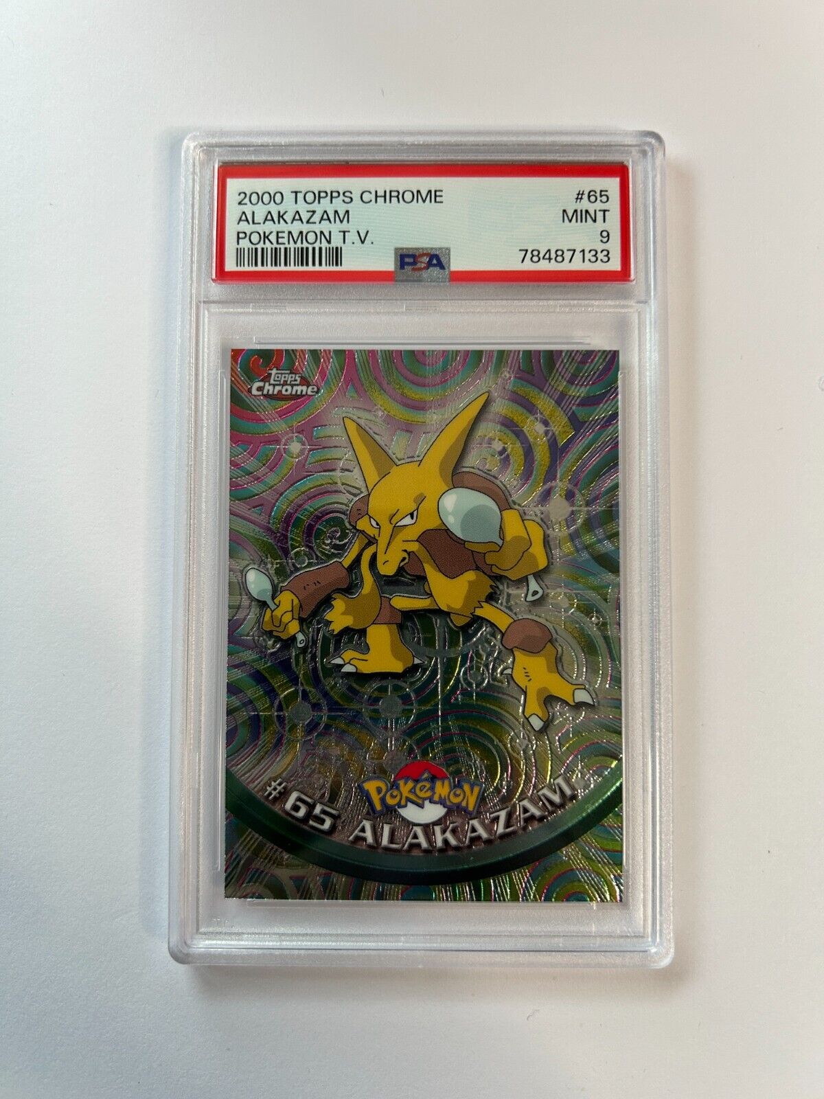 Mavin  Topps Alakazam Pokemon Card EV9 of 12 Die Cut Evolution #65 Series  2 Stage 3