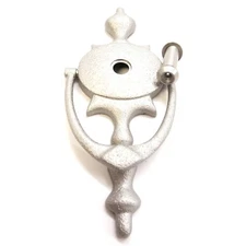 Ancient Treasures Rustic Satin Chrome Door Knocker with Privacy Viewer H504SAT