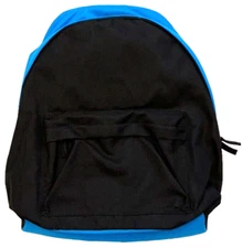 Amazon Basics Backpack Boys Black & Blue Padded Straps 16 X 11.5 X 6 School