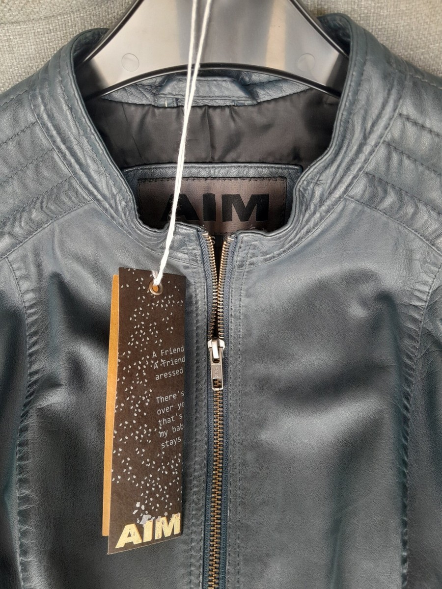 Lederjacke Damen AIM, blau, S, 100% Leder, gebraucht