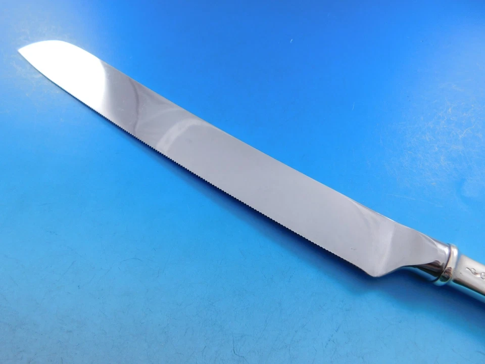 Antiguo cuchillo de pastel de boda Maryland grabado por Kirk de plata esterlina HHWS 12" personalizado Foto 4 de 4