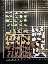 65 pc Small bunny  grass die cut cardstock Embellishments For Cards/scrapbook