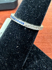 Designer "Little King" Hallmark .950PD EternityRing Blue&White DIA Chips Size 6
