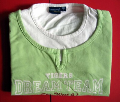 Shirt Blue Seven Fun Wear T-Shirt Baumwolle hellgrün Gr.140 8J getr
