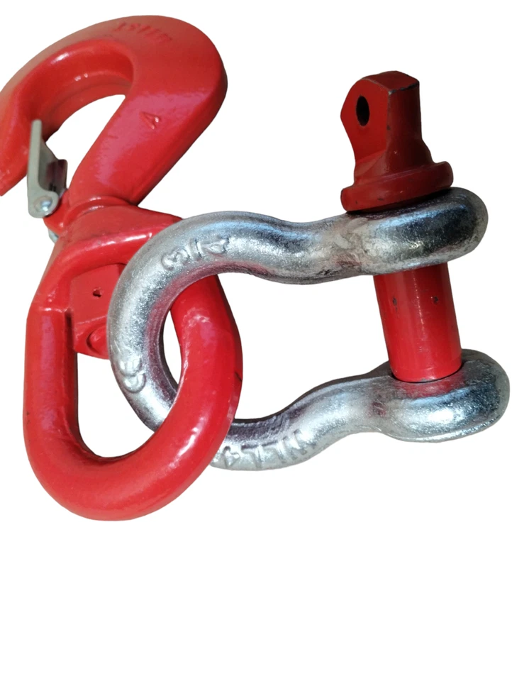 NEW WLL5T 5 TON Alloy Swivel Hook w/ Latch & 3/4" Anchor Shackle WLL43/4T Silver - Image 3 of 4