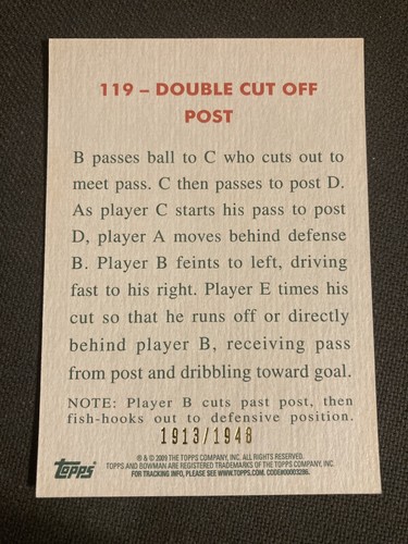 2009-10 Bowman ‘48 Blue Border Parallel 119 DOUBLE CUT OFF POST Play #/1948 - Picture 2 of 2
