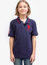 US. ASSN POLO BOYS PIQUE POLO SHIRT, Sizes: XXS 4 , L 14-16 NEW