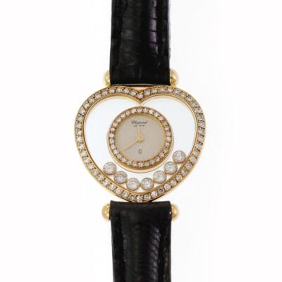 Chopard Happy Diamond Heart Bezel 18k Yellow Gold Ladies Quartz Watch 5191 