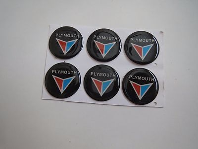 1960's PLYMOUTH BELVEDERE SAVOY PLAZA FURY VIP VALIANT SEAT BELT EMBLEMS SET 6x
