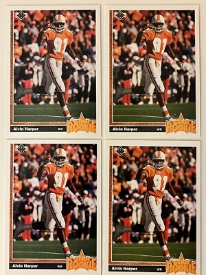 (4) 1991 Upper Deck Alvin Harper Rookie Cards Dallas Cowboys #24