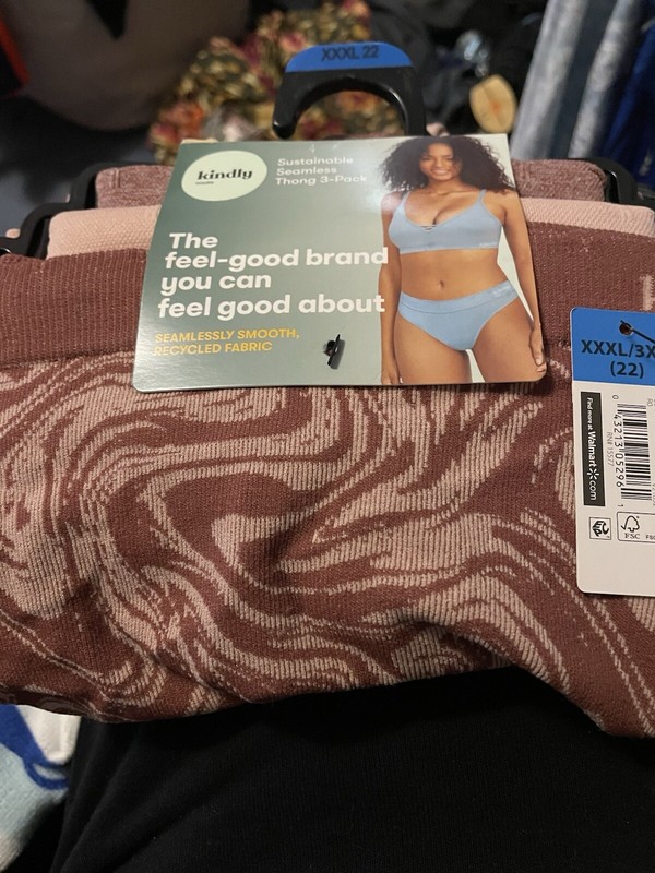 Kindly Yours ~ 3-Pair Womens Thong Seamless Underwear Nylon Blend ~ 3XL (22)