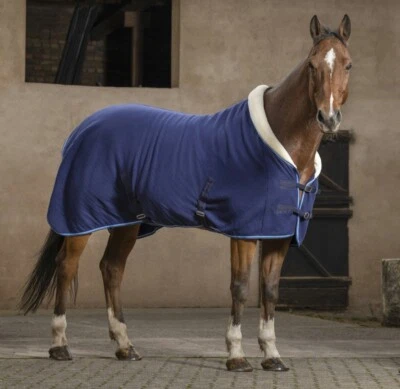 RIDING WORLD Pferde Abschwitzdecke Fleece mit Polsterung blau 135cm