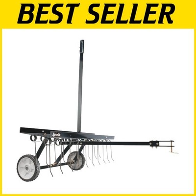 40'' Tow Behind Lawn Dethatcher with Durable Spring Steel Tines for Tractors-