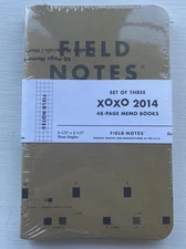 Field Notes XOXO 2014 GLITCH  Set Of 3 Memo Notebooks Collectible Rare Sealed 