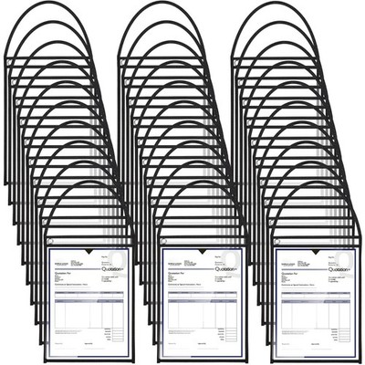Geyee 50 Pack Job Ticket Holders Work Order Pockets for 9 x 12 Inch Black