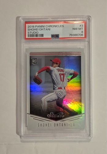 2018 Panini Chronicles - Studio #3  Shohei Ohtani RC   PSA 8 NM-MT