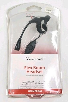 VERIZON FLEX BOOM HEADSET UNIVERSAL New Sealed Plantronics 2.5 mm or 3.5 mm 
