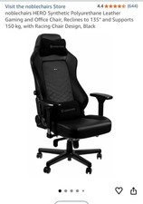 Noblechairs HERO Gaming Chair Black PU Leather Ergonomic Office Chair RRP £350