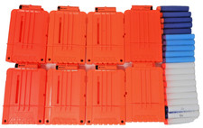 NERF 6 pc lot N-Strike Elite 6-shot Solid Orange Clip Magazines plus 20 Darts