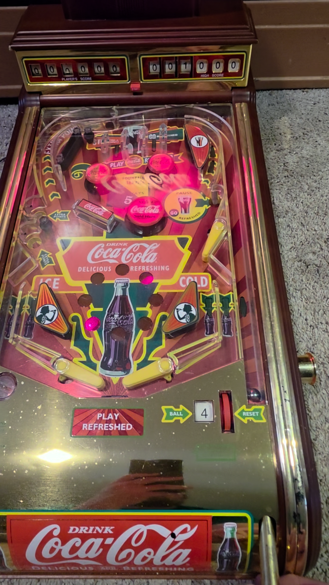 Franklin Mint 1996 Coca Cola Deluxe Edition Pinball Machine Tested