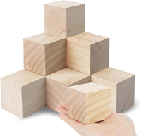 Sosmar 12 StüCk 50X50X50Mm Blanko WüRfel Bastel Holz HolzwüRfel 5Cm HolzklöTzche