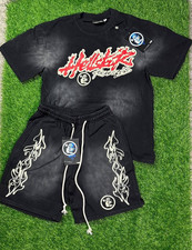Hellstar Men's Black Graphic T-Shirt  Shorts Set, 2 Piece, Drawstring, Pockets