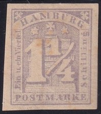 Briefmarke Altdeutsche Staaten, Hamburg 1864, Mi 8d