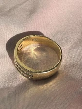 14k Gold Ring With 2 Row Natural Diamonds