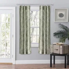 Lexington Sage Leaf Rod Pocket Light Filtering Curtain - 56 In. W X 63 In. L (Se