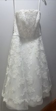 David’s Bridal Galina Wedding A-Line Dress Size 4 Style H8665 White