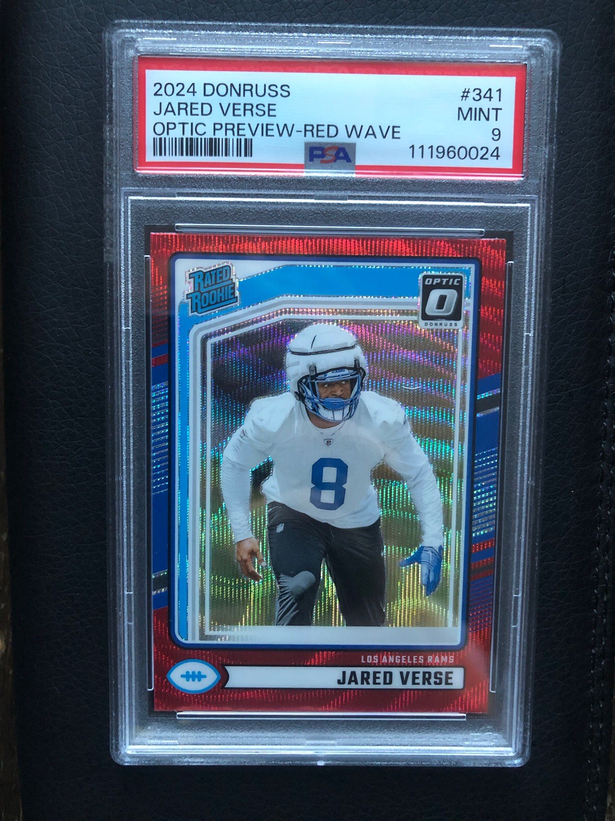 2024 DONRUSS JARED VERSE RC OPTIC PREVIEW RED WAVE RATED ROOKIE PSA 9 MINT