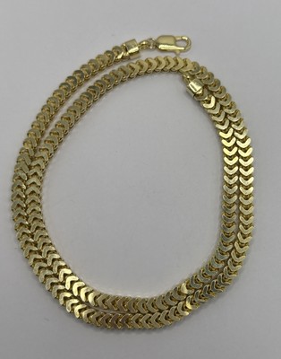 Sterling Silber Gold Farbe Halskette 24'' Franco Link