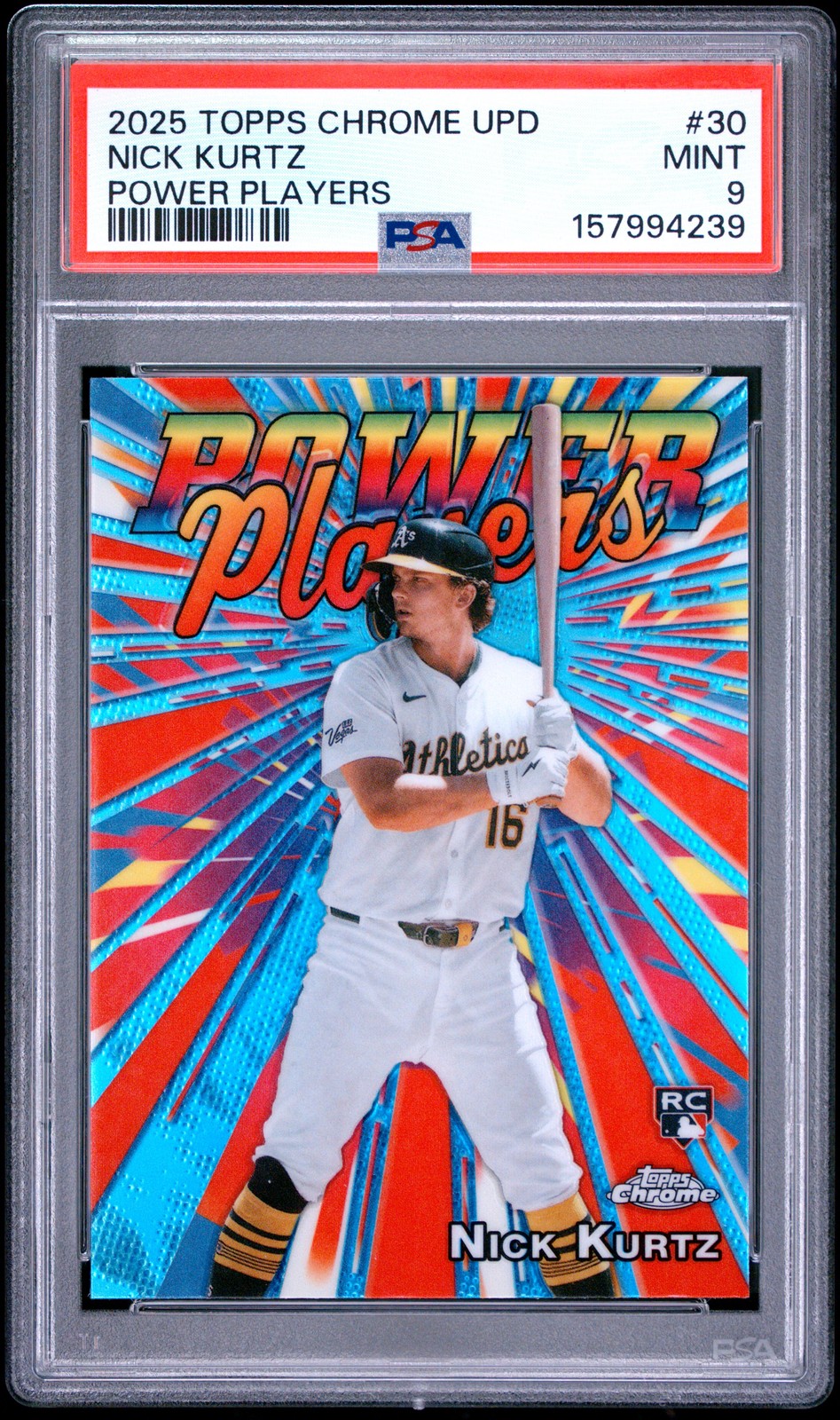 2025 TOPPS CHROME UPDATE POWER PLAYERS #30 NICK KURTZ PSA 9