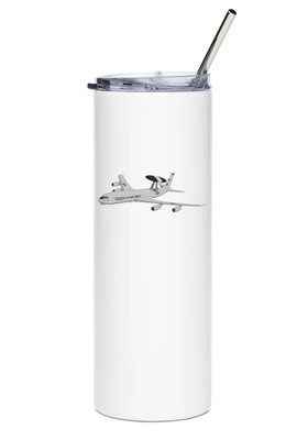 Boeing E-3 Sentry Stainless Steel Water Tumbler with straw - 20oz.