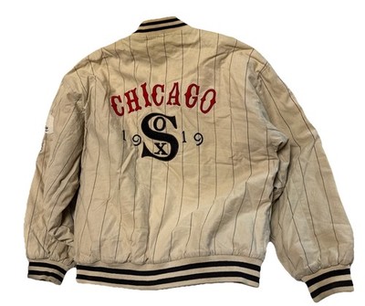 VTG 90s Mirage First String 1919 Chicago White Black Sox Bomber Jacket Size L