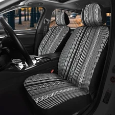 Nilight Car Seat Covers universal Black Stripes Baja Saddle Blanket Front Seat
