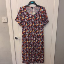 CAPSULE UK 20 NEW! STUNNING FLORAL FLOATY SOFT SMOCK MIDI DRESS FLATTERING ITEM