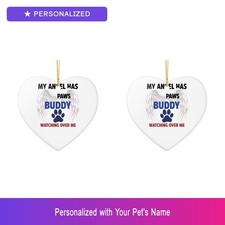 Custom Pet Memorial Set of 2 Ornament Personalized Name Dog Lover
