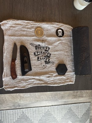 Pete s Pirate Life PPL PPK Harpoon Fixed Blade + Brass Coin - Walnut / MagnaCut