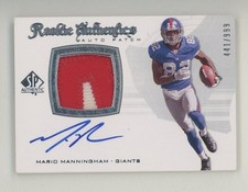 2008 SP Authentic Rookie Authentics Mario Manningham RC Patch AUTO 441/999