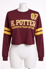 Harry Potter Quidditch Team Captain Shirt Gryffindor Maroon Long Sleeve Size S